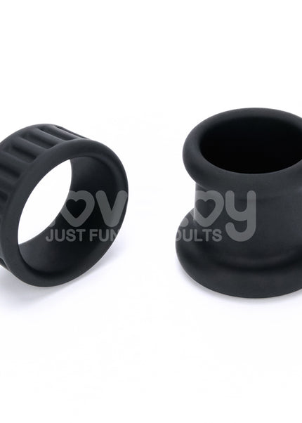 Pinnacle Pro Twin Grip Enhancer - Black Cock & Balls Ring