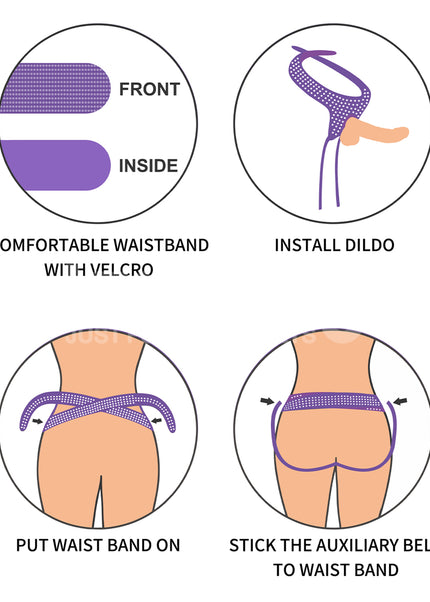 Ingen Easy Strap-On Harness - Purple Adjustable Strap-On Harness (No Probe Included)