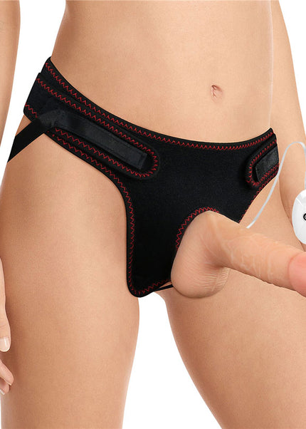 Ingen Vibrating Easy Strap-On Set - Flesh 17.8 cm (7'') Vibrating Strap-On