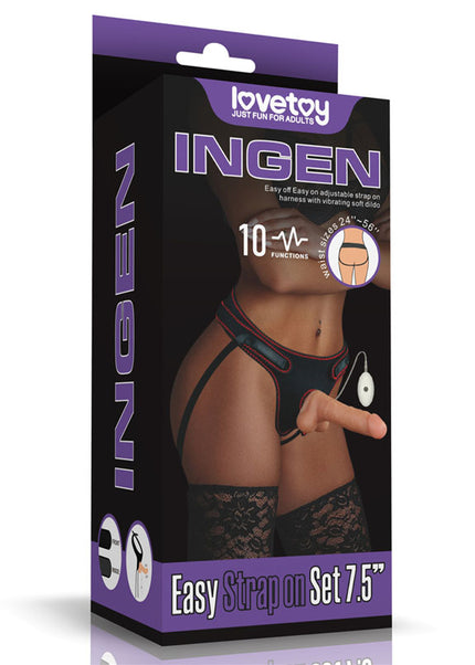 Ingen Vibrating Easy Strap-On Set - Flesh 19 cm (7.5'') Vibrating Strap-On