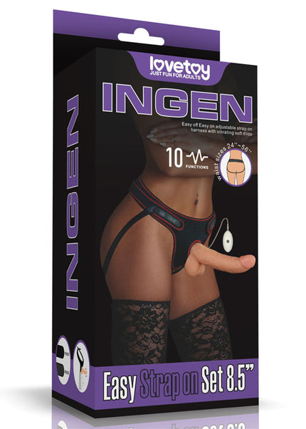 Ingen Vibrating Easy Strap-On Set - Flesh 21.6 cm (8.5'') Vibrating Strap-On