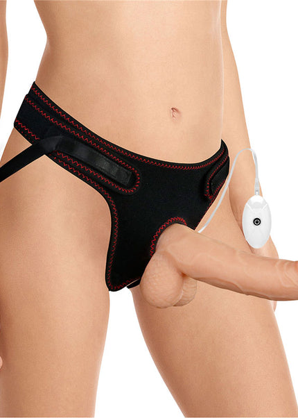 Ingen Vibrating Easy Strap-On Set - Flesh 21.6 cm (8.5'') Vibrating Strap-On