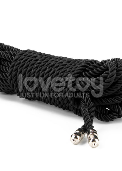 Rebellion Reign Silky Bondage Rope - Black - Black Bondage Rope - 10 metre length