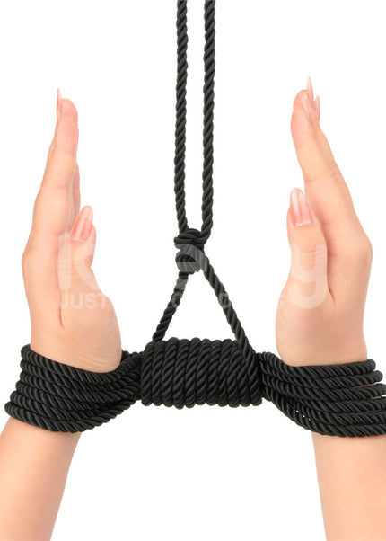 Rebellion Reign Silky Bondage Rope - Black - Black Bondage Rope - 10 metre length