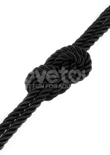 Rebellion Reign Silky Bondage Rope - Black - Black Bondage Rope - 10 metre length