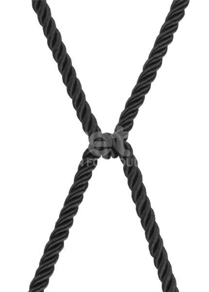 Rebellion Reign Silky Bondage Rope - Black - Black Bondage Rope - 10 metre length