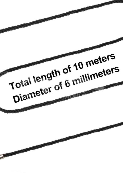 Rebellion Reign Silky Bondage Rope - Black - Black Bondage Rope - 10 metre length