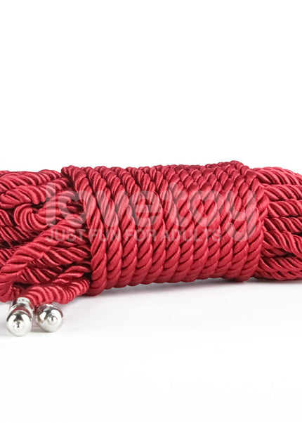 Rebellion Reign Silky Bondage Rope - Red - Red Bondage Rope - 10 metre length
