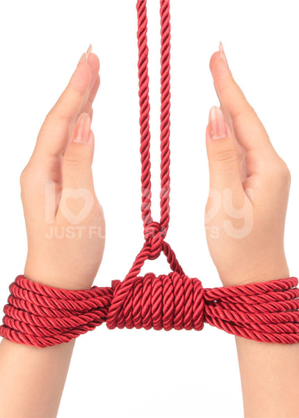 Rebellion Reign Silky Bondage Rope - Red - Red Bondage Rope - 10 metre length