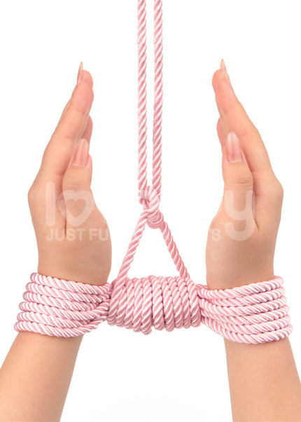 Rebellion Reign Silky Bondage Rope - Pink - Pink Bondage Rope - 10 metre length