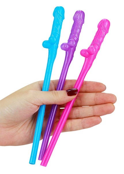 Jokes & Parties Original Willy Straws - Coloured Dicky Straws - Set of 9