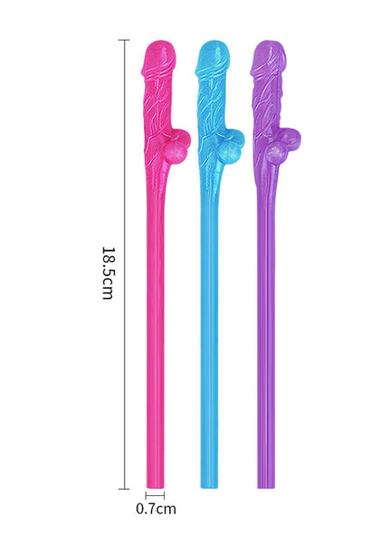 Jokes & Parties Original Willy Straws - Coloured Dicky Straws - Set of 9