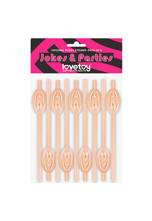 Jokes & Parties Original Pussy Straws - Flesh Pussy Straws - Set of 9