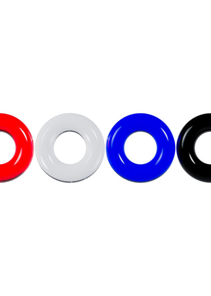 LEVELZ Multicolour Cock Ring Set - 4 Pack - Coloured Cock Rings - 4 Pack