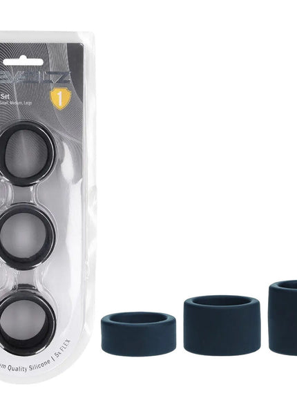 LEVELZ Liquid Silicone Ball Strap Set of 3 - Black - Black Ball Stretchers - Set of 3 Sizes