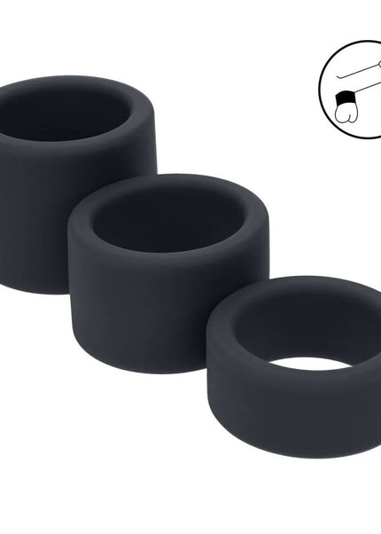 LEVELZ Liquid Silicone Ball Strap Set of 3 - Black - Black Ball Stretchers - Set of 3 Sizes