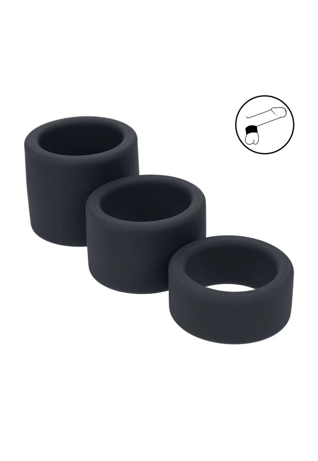 LEVELZ Liquid Silicone Ball Strap Set of 3 - Black - Black Ball Stretchers - Set of 3 Sizes