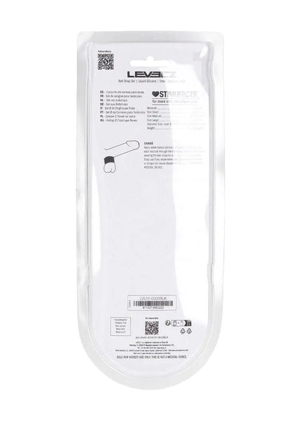 LEVELZ Liquid Silicone Ball Strap Set of 3 - Black - Black Ball Stretchers - Set of 3 Sizes