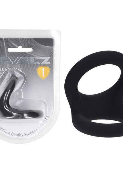 LEVELZ Double O Silicone Cock Ring - M - Black - Black Cock & Balls Rings