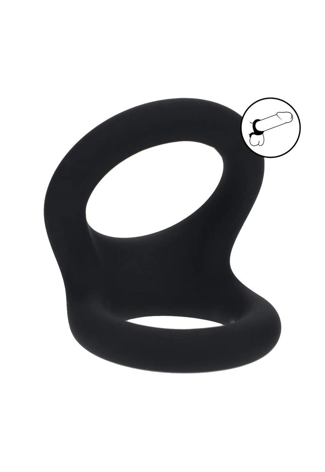 LEVELZ Double O Silicone Cock Ring - M - Black - Black Cock & Balls Rings