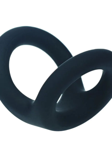 LEVELZ Double O Silicone Cock Ring - M - Black - Black Cock & Balls Rings
