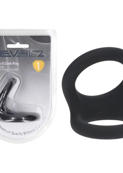 LEVELZ Double O Silicone Cock Ring - L - Black - Black Cock & Balls Rings