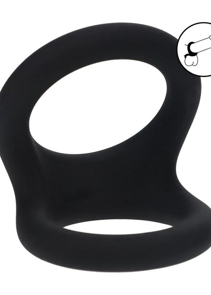 LEVELZ Double O Silicone Cock Ring - L - Black - Black Cock & Balls Rings