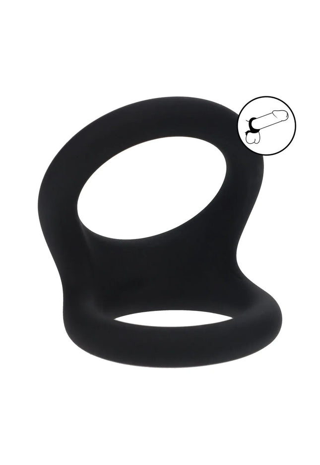 LEVELZ Double O Silicone Cock Ring - L - Black - Black Cock & Balls Rings