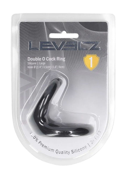 LEVELZ Double O Silicone Cock Ring - L - Black - Black Cock & Balls Rings