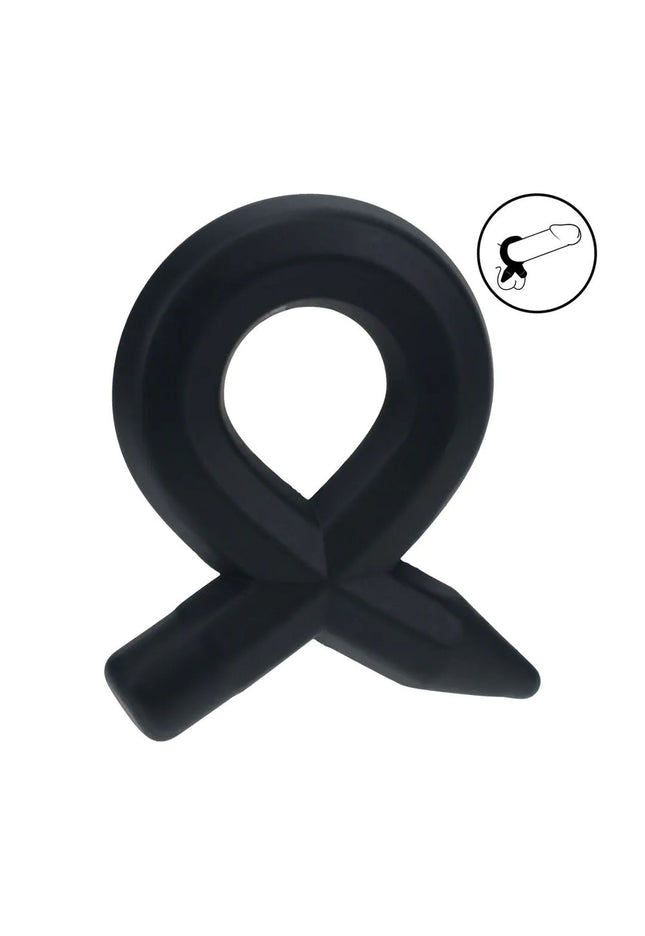 LEVELZ Pencil Liquid Silicone Cock Ring - Black Cock Ring