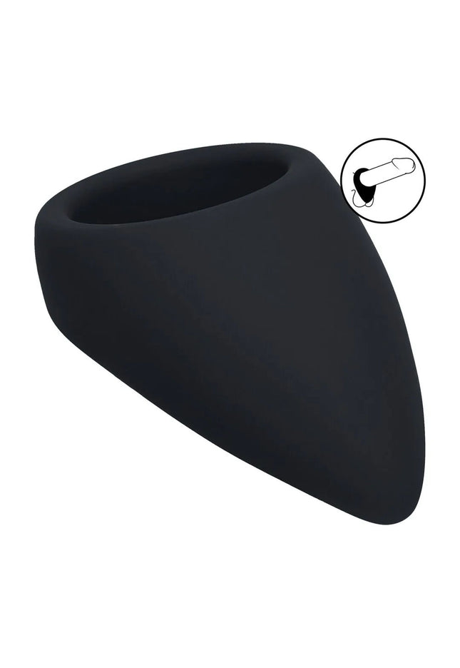 LEVELZ Teardrop Silicone Cock Ring - Black - Black Cock Ring