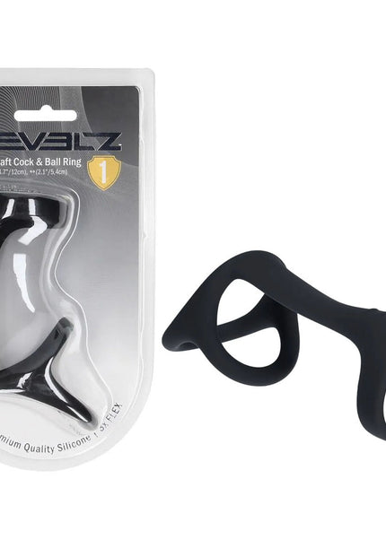 LEVELZ Tri O Silicone Shaft Cock & Ball Ring - Black Cock & Balls Ring