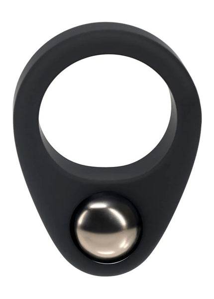 LEVELZ Single Weighted Ball Cock Ring - Black - Black Weighted Cock Ring