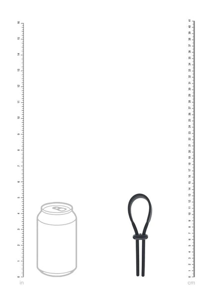 LEVELZ Wide Adjustable Silicone Lasso Cock Ring - Black Adjustable Cock Ring
