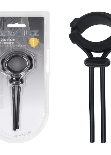 LEVELZ Wide Detachable Lasso Cock Ring - Black - Black Adjustable Cock Ring