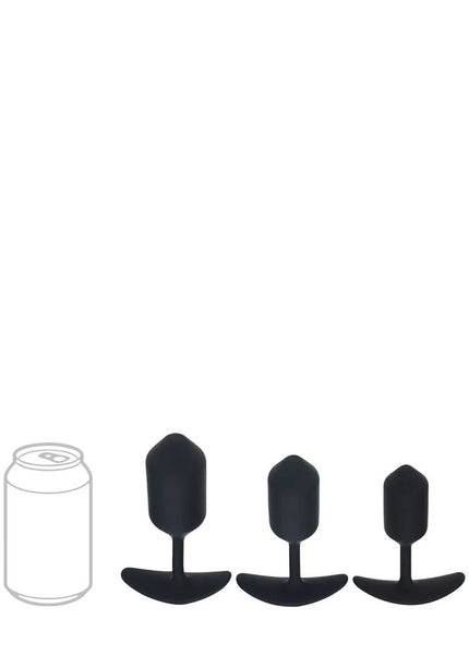 LEVELZ Silicone Weighted Anal Plug Training Set - Black Weighted Butt Plugs - Set of 3 Sizes