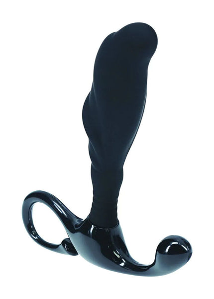 LEVELZ Rippled with Hard Loop Prostate Massager - Small - Black Small Prostate Massager
