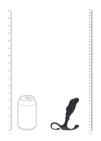 LEVELZ Rippled with Hard Loop Prostate Massager - Medium - Black Medium Prostate Massager