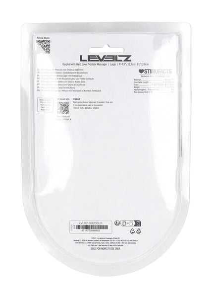 LEVELZ Rippled with Hard Loop Prostate Massager - Large - Black Large Prostate Massager