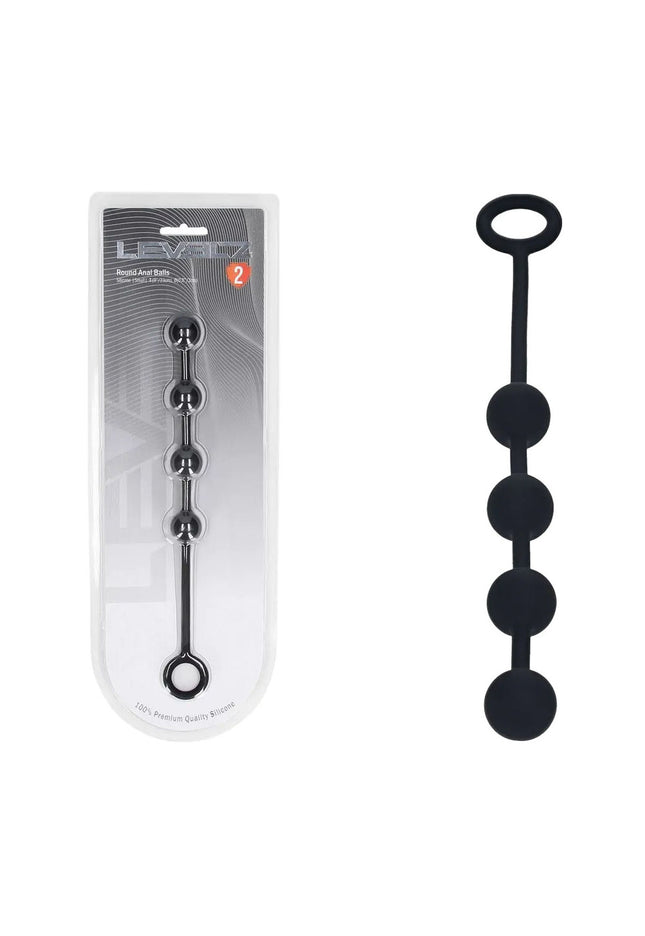 LEVELZ Round Silicone Anal Balls - S - 20mm - Black 23 cm Small Anal Balls
