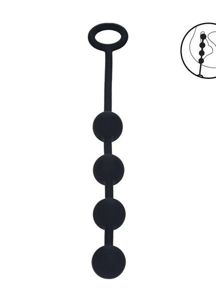 LEVELZ Round Silicone Anal Balls - S - 20mm - Black 23 cm Small Anal Balls