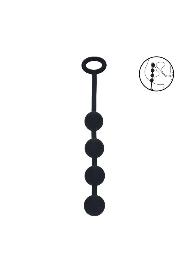LEVELZ Round Silicone Anal Balls - S - 20mm - Black 23 cm Small Anal Balls