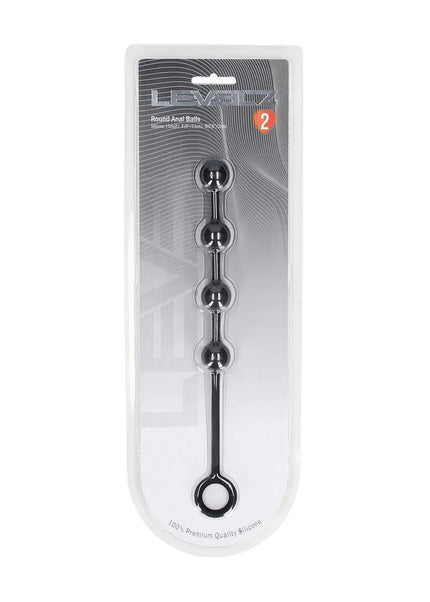 LEVELZ Round Silicone Anal Balls - S - 20mm - Black 23 cm Small Anal Balls