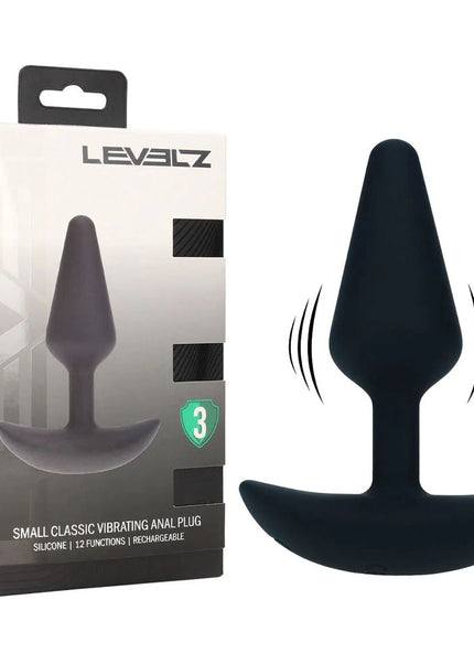 LEVELZ Classic Vibrating Silicone Anal Plug - Small - Black Small USB Rechargeable Butt Plug