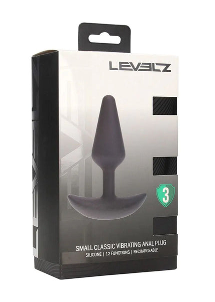 LEVELZ Classic Vibrating Silicone Anal Plug - Small - Black Small USB Rechargeable Butt Plug