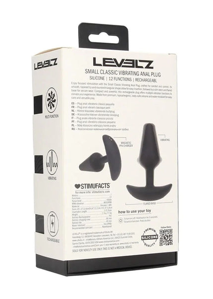 LEVELZ Classic Vibrating Silicone Anal Plug - Small - Black Small USB Rechargeable Butt Plug