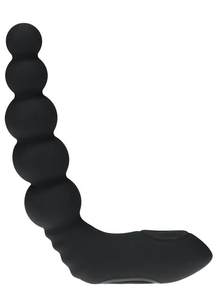 LEVELZ Rechargeable Beaded Prostate Massager - Black USB Rechargeable Heating + Vibrating Prostate Massager