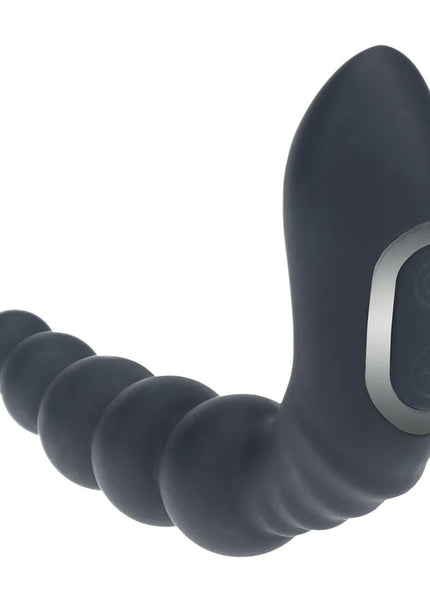 LEVELZ Rechargeable Beaded Prostate Massager - Black USB Rechargeable Heating + Vibrating Prostate Massager