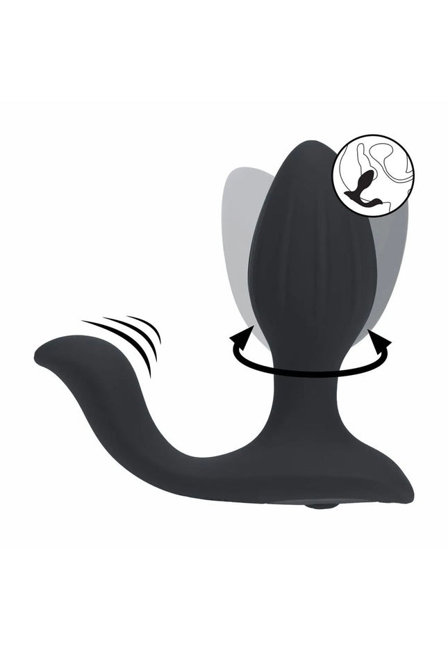 LEVELZ Vibrating & Rotating Anal Plug with Ball Stimulator - Black 10.7 cm USB Rechargeable Vibrating Butt Plug