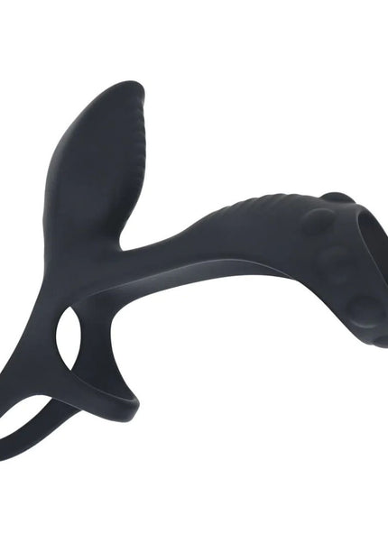 LEVELZ Vibrating Cock & Ball Ring with Shaft Loop - Black USB Rechargeable Vibrating Cock & Ball Rings